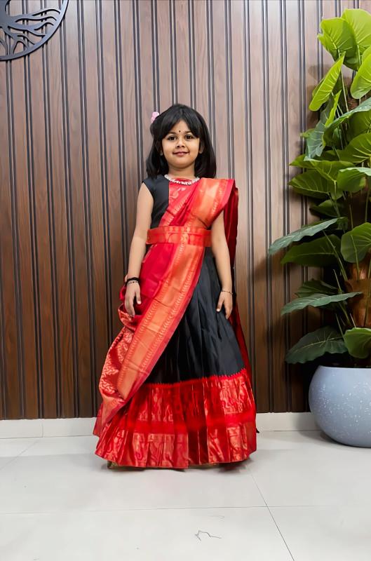 STYLE KIDS LAHENGA silk red Children clothing wholesaler Gujarat